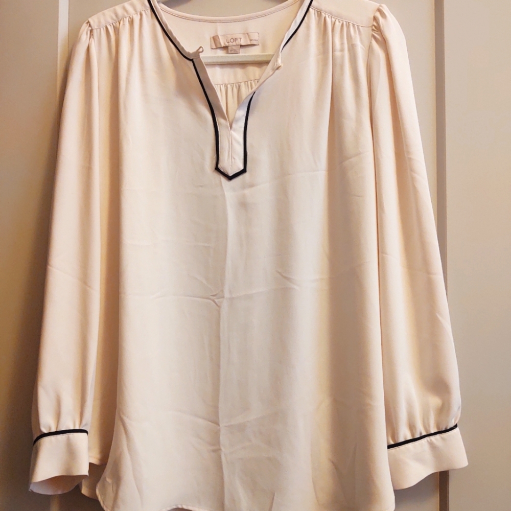 Loft Cream Chiffon Blouse